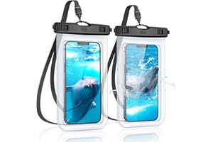 YOSH Waterproof Phone Pouch 2 Pack, 7 inch IPX8 Waterproof Phone Case for Swimming Travel Beach Trip Snorkelling Kayaking, Underwater Case for iPhone 17 Air 16 15 Pro Max Samsung S25 S24 S23 Ultra