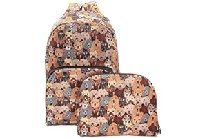 ECO CHIC Lightweight Foldable Water Resistant Backpack Rucksack Folds into Pouch for Storage