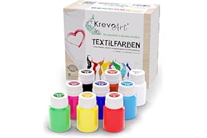 Krevo Art Peinture pour tissu, Teinture pour textile (9 couleurs)