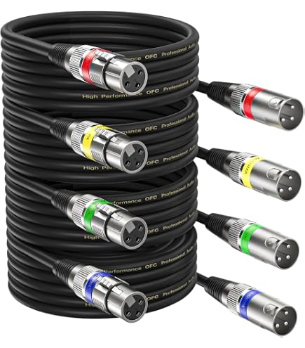 Câble Audio XLR Mâle Vers Femelle - 0.3m - Noir - Pour Micro, Table De Mixage, Connexion Courte