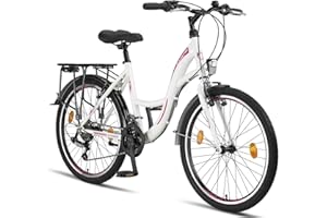 Licorne Bike Stella Premium City Bicycle - 21 Gear Speeds – Bike for Girls, Boys, Men and Women - City Bike for Cycling – Front & Bike Lights - Includes Tools