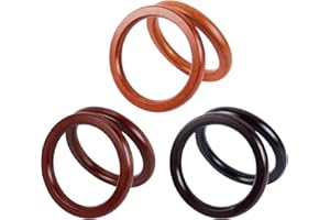 WADORN 6pcs Anse de Sac en Bois 3 Couleurs Poignée Supérieure de Sac en Rotin Manche Rond en Bois pour Sac de Plage Sac au Crochet Sac en Macramé Accessoires de Fabrication de Sacs, 10.8 cm