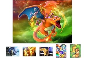 SHINESKY Anime Pokem 5D Kit de Pintura de Diamante para Manualidades, DIY Completo Cristal Pintura de Diamante para Niños,Redondo Taladro Cuadro de Diamantes para Hogar Decoración 30x40cm (H)