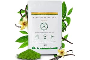 ‎MATCHAFLIX Herbata Matcha Premium Vanilla (100 gramów) | Matchaflix | Herbata w proszku | Matcha w proszku | Proszek waniliowy | Herbata rozpuszczalna | Zdrowy | Te+Matcha | Zielony napój | Zielona herbata.