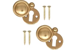 EAI Victorian Keyhole Covered Escutcheon for Front Doors 35mm Polished Brass | Pack of 2