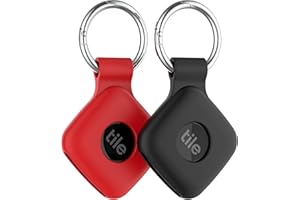 SKYARMOR Silicone Case Compatible with Tile Mate 2024, 2 Pack Soft Scratch Resistant Cover with Carabiner Accessories, Secure tag Holder for Bag, Black+Red