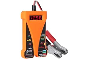 MOTOPOWER MP0514D 12 V cyfrowy tester woltomierz i analizator systemu ładowania alternatora z wyświetlaczem LCD i wskaźnikiem LED, pomarańczowa farba gumowa