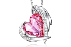 CDE Łańcuszek damski, różowe złoto, naszyjnik w kształcie serca, z eleganckim opakowaniem prezentowym, długość 45 cm, dla żony, dziewczyny, mamy, Boże Narodzenie/walentynki/imprezę/jubileusz/urodziny