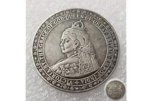 YunBest 1887 United Kingdom emperor Uncirculated Coin- British Old UK Coin- Five-Shilling Commemorative Old Coins-Discover History Handmade Crafts BestShop