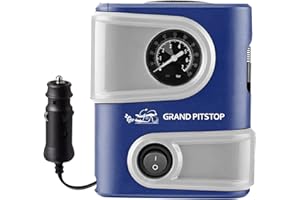 Grand Pitstop Electric Tire Inflator Air Compressor Pump for Car, Motorcycle, Balls and Mattress (Blue)
