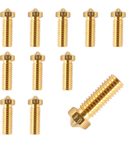 QIDI TECH Ugelli Estrusore Per Stampanti 3D X-PLUS3/X-MAX3/X-SMART3, 2 Pezzi, Rame Placcato, 0.4 Mm M6, Per PLA/PETG/ABS/Nylon