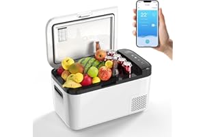 UKKISO Frigorifero Portatile per Auto 20L Frigo Auto 12V/24V Congelatore per Auto -20℃-20 ℃ Elettrico Mini Frigorifero da Campeggio con Controllo APP Frigo per Auto Camion Barca Camper