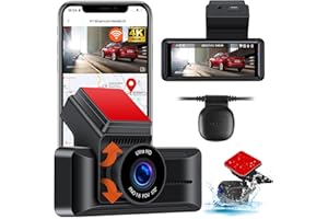 JANSITE 4K Dash Cam Auto Wifi GPS 3.16 Pollici Telecamera Auto Telecamera Auto Dash Cam 170° Angolo Ripresa Visione Notturna, Sistema di Reverse, Sensore Movimento, Sensore Parcheggio