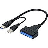 Storite USB 3.0 to SATA Adapter Converter Cable for 2.5 Inch Laptop HDD & SSD with USB Power Cable with package - Black