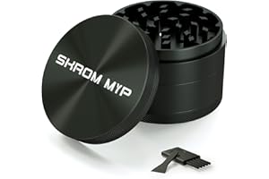 TEEQZIO Grinder Crusher 4-Teiliges Set Ø 75 mm Große Größe Mühle Aluminiumlegierung mit Pollen Scraper für Spice Kräuter Gewürze Herb (Schwarz)