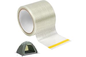 AOOWU Ultra-Resistant filamentband, 8 cm x 15 m tältreparationstejp, professionell, osynligt vattentätt fogband, glasfiber, h