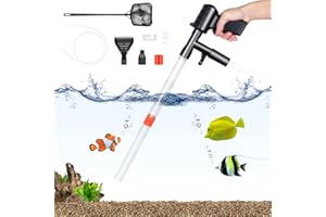 Ceboic Cambio d'Acqua per Acquario, Pulizia Acquario Ghiaia Filtro Kit, Sifone Serbatoio del Pesce Aspirapolvere Changer Acqua e Lavaggio di Sabbia con Pulsante Pressione Aria e Regolatore Flusso