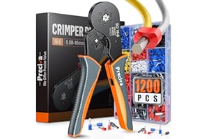 Preciva Crimpzange Set,0.08-16mm² Crimpzangen 1200 stück Aderendhülsen Set,Aderendhülsenzange Krimpzange für Heimwerker und Hausgebrauch Elektroinstallation