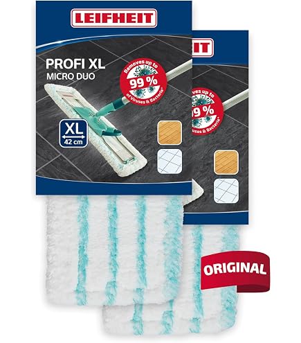 3 Panni Di Ricambio Per Mop Leifheit Profi XL - In Microfibra, Ultra-assorbenti, Per Pavimenti Duri