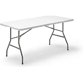 KG KITGARDEN - Multifunctional Portable Folding Table, 152 x 70 x 74 cm, White