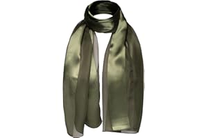 Basic Sense Shiny Satin Scarf Lightweight Silky Chiffon Solid Plain Strip Neck Scarves