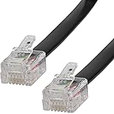 ecabo 10092 6m Modularkabel Telefonkabel – 2x RJ12 Stecker – Anschlusskabel – Westernstecker – 6adrig / 6P6C / 1:1 – Flachkab