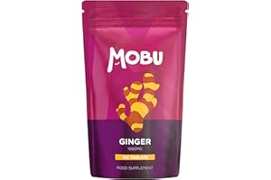 Ginger 1000mg 120 Tablets | Ginger Root Extract | Digestion, Travel Sickness & Joint Support | Letterbox Friendly | Vegan UK Made | GMP Approved | MOBU