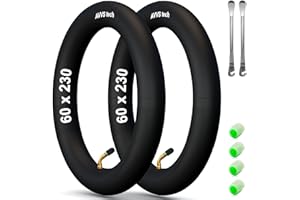 AVVS TECH Lot de 2 chambres à air pour poussette 60 x 230 cm 12 x 1,95 cm (60 x 230) avec valve coudée 45° - Lot de 2 - Pneu de scooter, poussette, tricycle, vélo