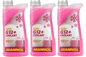 STERLING SAVER Mannol 5L Coolant Antifreeze Suitable For Most Vehicles, Ready To Use, G12+ RED Ready Mixed -30°C / +125 German Hi Spec (3 Litre)