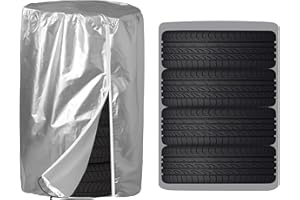 Orssmigs Fundas para Neumáticos,Ø76 x H147cm Universal Bolsa para Neumáticos Impermeable Cubierta Protectora para Neumático con Cremallera y Cordón,Funda para Ruedas Recubierto de Plata 210D Oxford