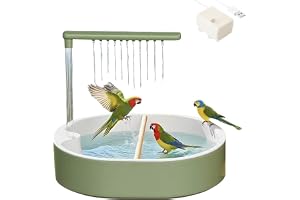 Bird Bath for Cage, Bird Fountain for Parrot Large Cage Accessories, Bird Bath Tub for Outdoor & Balcony