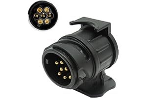 HISports 13 Pin To 7 Pin Towing Adaptor 12V Waterproof 13 to 7 Pin Plug Trailer Adapter Towbar Socket for Truck Caravan Trailer Semitrailer Commercial Vehicle Towing Bar Socket Trailer Plug