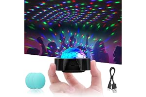URAQT Diskolampor för fest, 1 st Mini diskolampor, 4 färger bärbara LED-lampor för hemfest, USB diskobollslampor för fest och