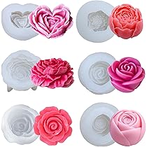 Grande Stampo In Silicone Per Candele A Forma Di Fiore Di Peonia - Per Resina, Sapone, Cemento, Fai Da Te - 4