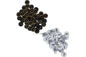 Trimming Shop Denim Jeans Decorative Brass Hat Rivets Replacement & Repair for Fashion Accessories Clothing, Leathercraft Decorations, 9.5mm, Bronze, 50 set
