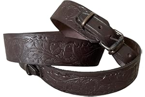 Ganwear® Eiche Design Braun Schwarz Leder Gewehrriemen Luftgewehrriemen Jagdschießen