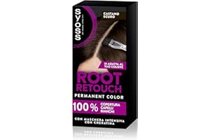 Syoss Root Retouch Ritocco permanente Castano Scuro, Colorazione permanente per 100% copertura della ricrescita capelli, Kit con crema colorante capelli e maschera intensiva con cheratina