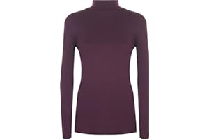 WearAll Plus Size Ladies Polo Neck Long Sleeve Womens Stretch Bodycon Top Sizes 16-26