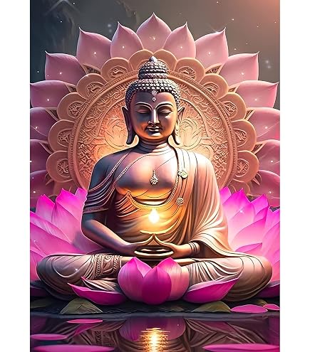 Diamant Peinture Carré Diamant Photos Grand Bouddha Méditation Cascade