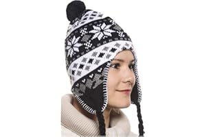 ...KARL LOVEN Bonnet Péruvien Chullo ch'ullu avec Pompon Mixte Homme/Femme Couleurs au Choix