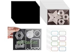 OTCRAFT Lot de 40 sacs de rangement pour tampons et matrices de découpe de 17,8 x 12,7 cm et feuilles magnétiques en caoutchouc de 17,5 x 12,7 cm, ensemble de rangement pour matrices de découpe,