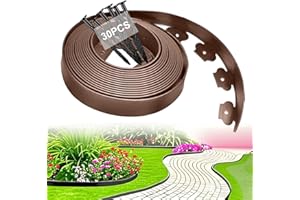 BRIMOREA Griglie per prato, in plastica, con 50 ancore, lunghezza 10 m, altezza 5 cm, colore marrone