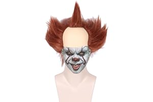 Linfairy Peluca de Halloween de Peluca de Payaso Corto Unisex