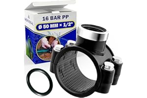 Collare con Derivazione Filettata Ø 50 mm x 1/2" Realizzato in PP per Tubi in Polietilene Pressione Massima 16 Bar - MONTERAL