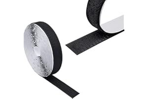 KLEBERINO Klettband selbstklebend | Hakenband und Flauschband | Klettverschluss zum Kleben | Hohe Verschlusskraft in Industriequalität (schwarz, 16mm x 3m)