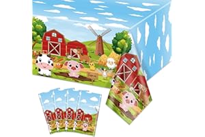 APUXXJUPA 4 tovaglie con animali della fattoria, 130x220 cm, per bambini, picnic, decorazioni di compleanno, baby shower
