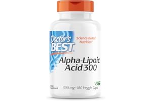 ‎DOCTOR'S BEST Doctor's Best, Alpha-Lipoic Acid (Alpha Liponsäure), 300 mg, 180 vegane Kapseln, Hochdosiert, Laborgeprüft, Ohne Gentechnik, Glutenfrei, Sojafrei