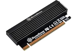 SILVERSTONE TECHNOLOGY SilverStone SST-ECM23 - PCI-E Carte d'extension SuperSpeed, PCI Express x4 vers M.2 (M Key), dissipateur thermique en aluminium et une plaquette thermique