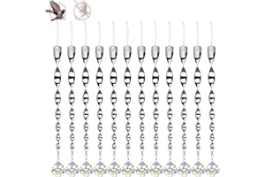 AOMAIGAD 24 Piezas Reflectante Repelente de pájaros+Bola de Cristal Reflectantes repelent para pájaro Set,Evitar Que Las Aves,Repelente de pájaros,Aves Alejadas de Jardín (24Polo)