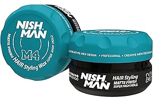 NISHMAN M4 Cera para Peinar - Matte Finish Super High Hold 100g - Cera Mate Ultrarresistente, Aporta Volumen al Cabello
